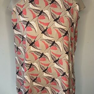 Apt. 9 Unique Pink Bird Pattern Blouse